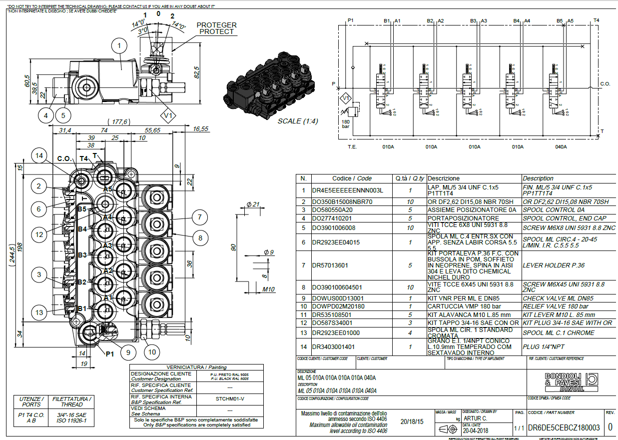 Direction Hydraulic Valve 