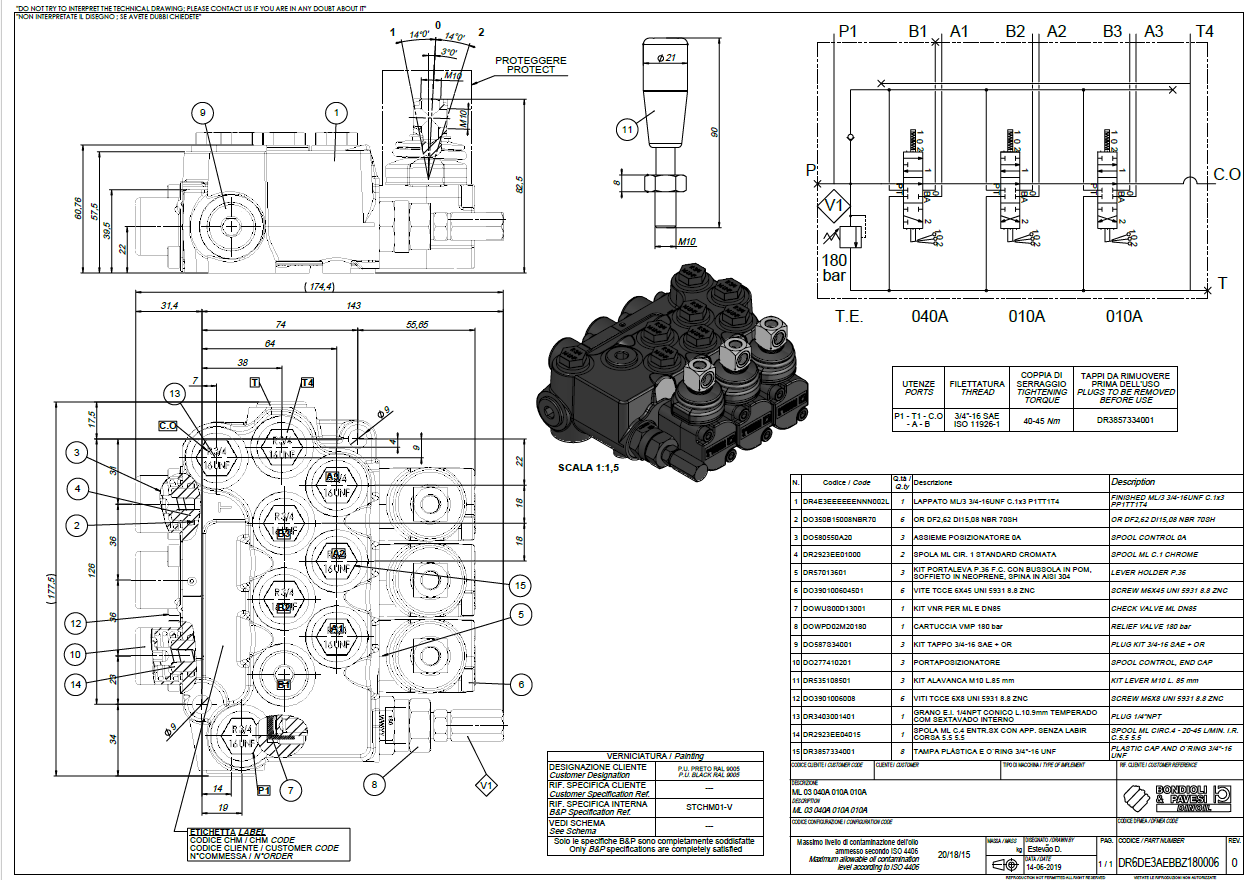 Direction Hydraulic Valve 